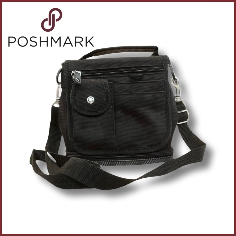 Xhilaration Crossbody Bag Wallet Purse Black with Many Compartments